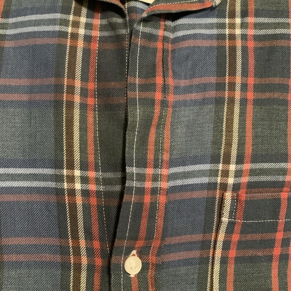 Frank & Eileen Women’s Barry Blue & Orange Plaid Blouse Size Medium Made in USA - Picture 7 of 15